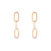Interlink Rose Pink Sterling Silver Earrings